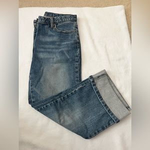 Petite INC cropped jeans, straight legs, with cuffs. In good condition. Pockets